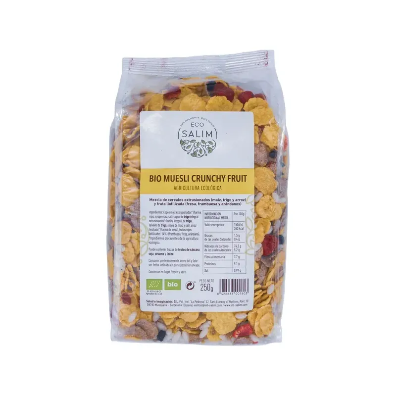 MUESLI CRUNCHY FRUIT 250 G BIO