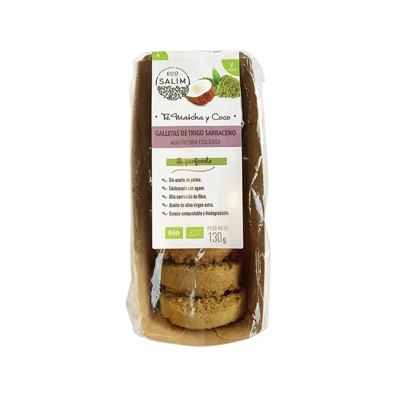GALLETAS TRIGO SARRACENO TÉ MACHA&C MATCHA & COCO ECO 130 GR.