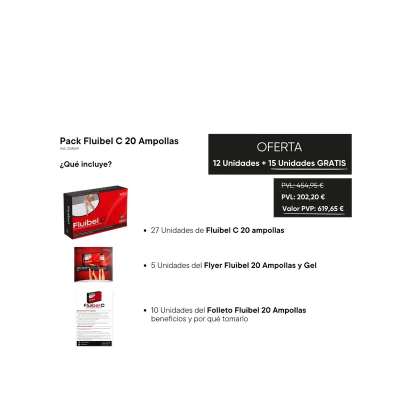 PROMO PACK FLUIBEL C 20 AMPOLLAS (27U, 5 FLYERS Y 10 FOLLETOS)