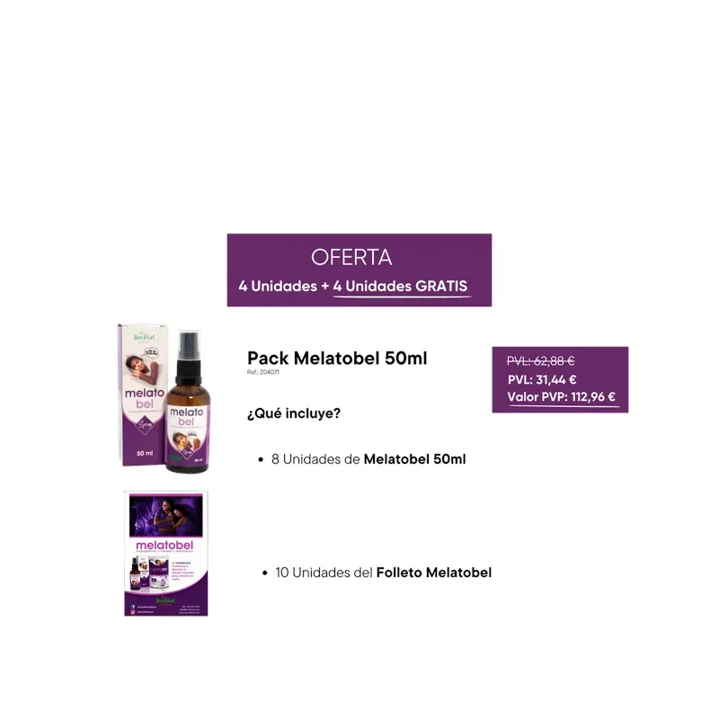 PROMO PACK MELATOBEL 50ML (8 UNIDADES Y 10 FOLLETOS)