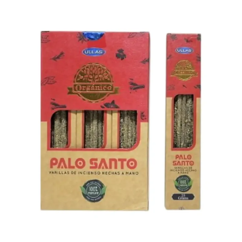 INCIENSO (ULLAS) ORGANIC PALO SANTO 25GR Caja 12 uds (SÓLO SE VENDE POR CAJA)