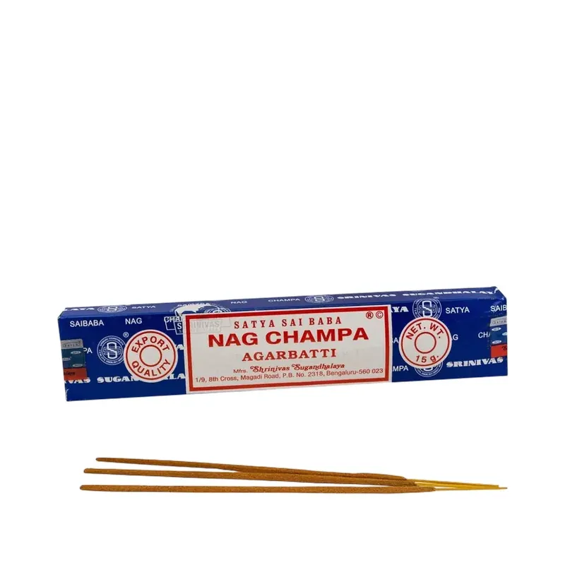 INCIENSO (SATYA) NAG CHAMPA AGARBATTI 15 GR Caja 12 uds (SÓLO SE VENDE POR CAJA)
