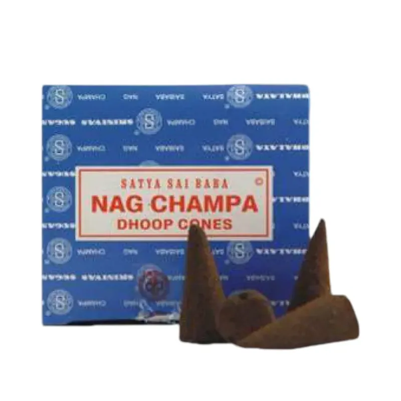 INCIENSO (SATYA) CONOS 15 GR NAG CHAMPA. Caja 12 unidades.