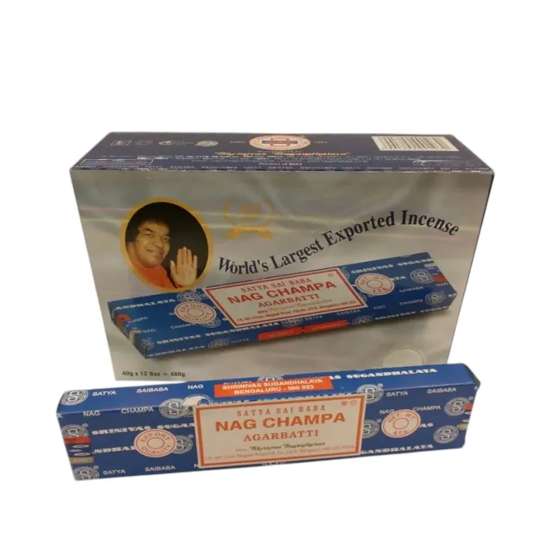 INCIENSO (SATYA) NAG CHAMPA 40 GR. Caja 12 unidades. SOLO SE VENDE POR CAJA