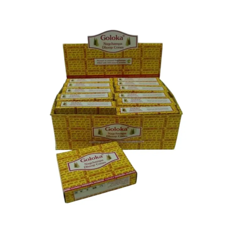 INCIENSO (GOLOKA) CONOS NAG CHAMPA Caja 12 uds (SÓLO SE VENDE POR CAJA)