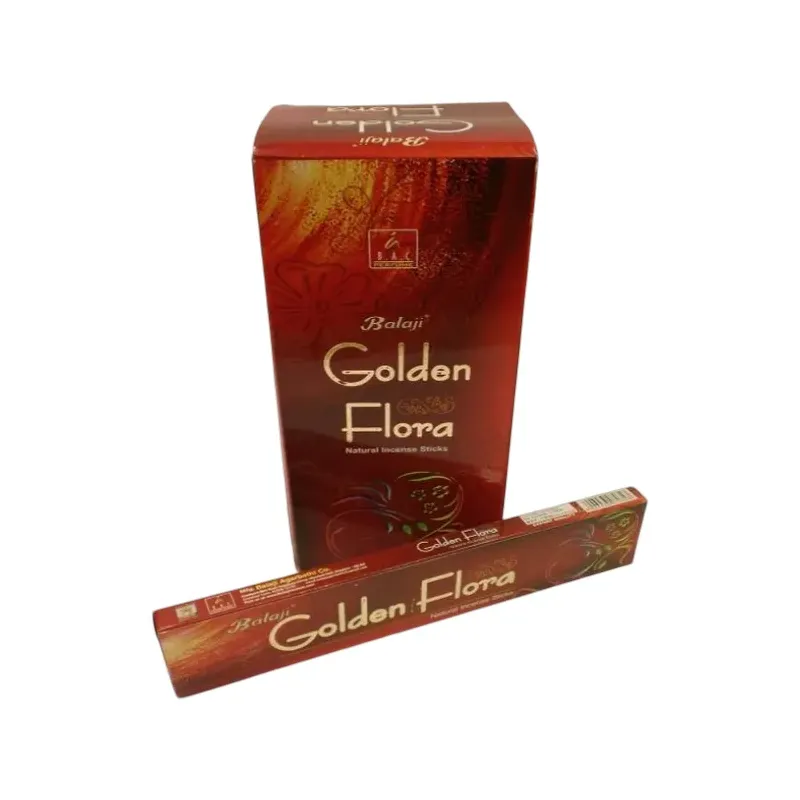 INCIENSO (BALAJI) GOLDEN FLORA Caja 12 uds (SÓLO SE VENDE POR CAJA)