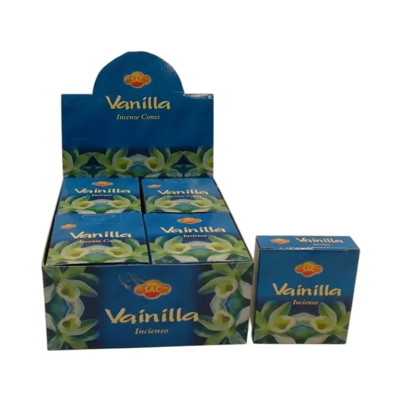 INCIENSO (SAC) CONOS VAINILLA CAJA 6U Caja 12 unidades. SOLO SE VENDE POR CAJA