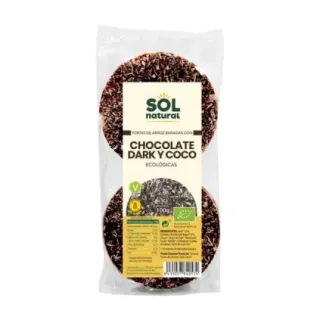 TORTAS DE ARROZ CON CHOCOLATE DARK Y COCO BIO 100 g OFERTA LOTE CADUCIDAD 15/12/26