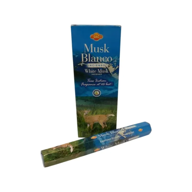 INCIENSO (SAC) MUSK BLANCO CAJA 6U Caja 6 unidades. SOLO SE VENDE POR CAJA