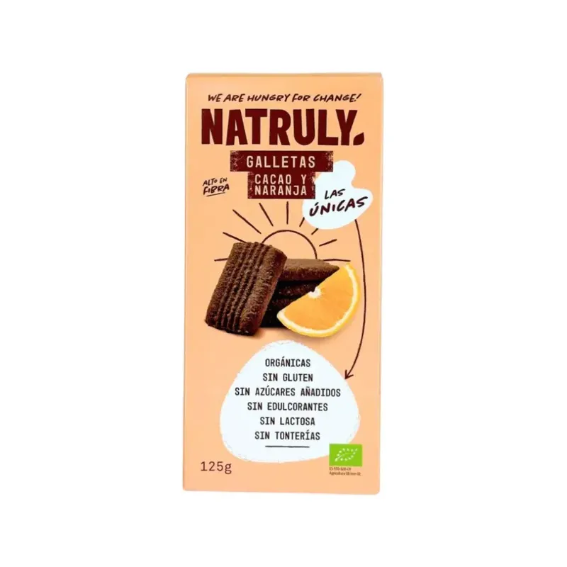 GALLETAS COOKIES SABOR CACAO Y NARANJA | BIO 125 G