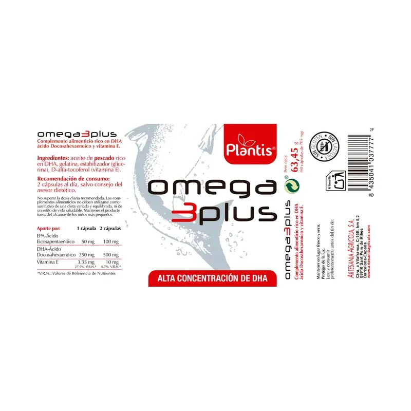 OMEGA-3  PLUS  -DHA PLANTIS 90 CAP.