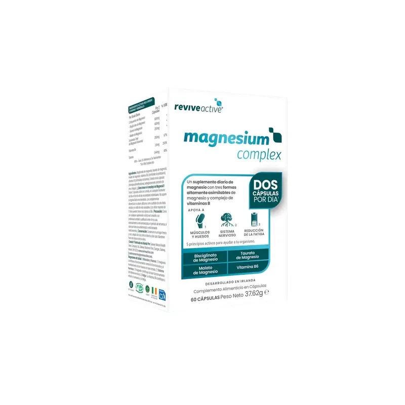 TRI-MAGNESIO COMPLEX + B6 60 CAPSULAS TAURATO, BISGLICINATO Y MALATO