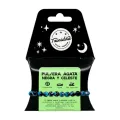 PULSERA AGATA NEGRA TEÑIDA CELESTE 8MM