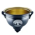 CUENCO METALICO NEGRO DORADO ARBOL 10 CM