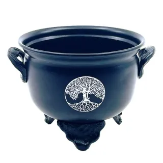 CUENCO METALICO NEGRO ARBOL 10 CM.