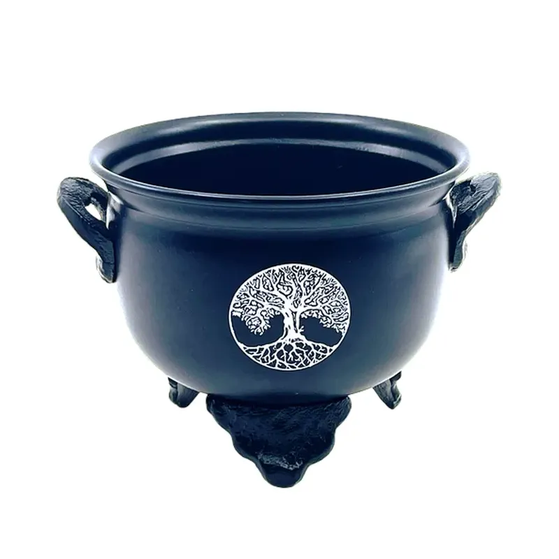 CUENCO METALICO NEGRO ARBOL 10 CM.