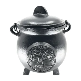 BRASERO METALICO TAPA NEGRO CON ARBOL 19 CM.
