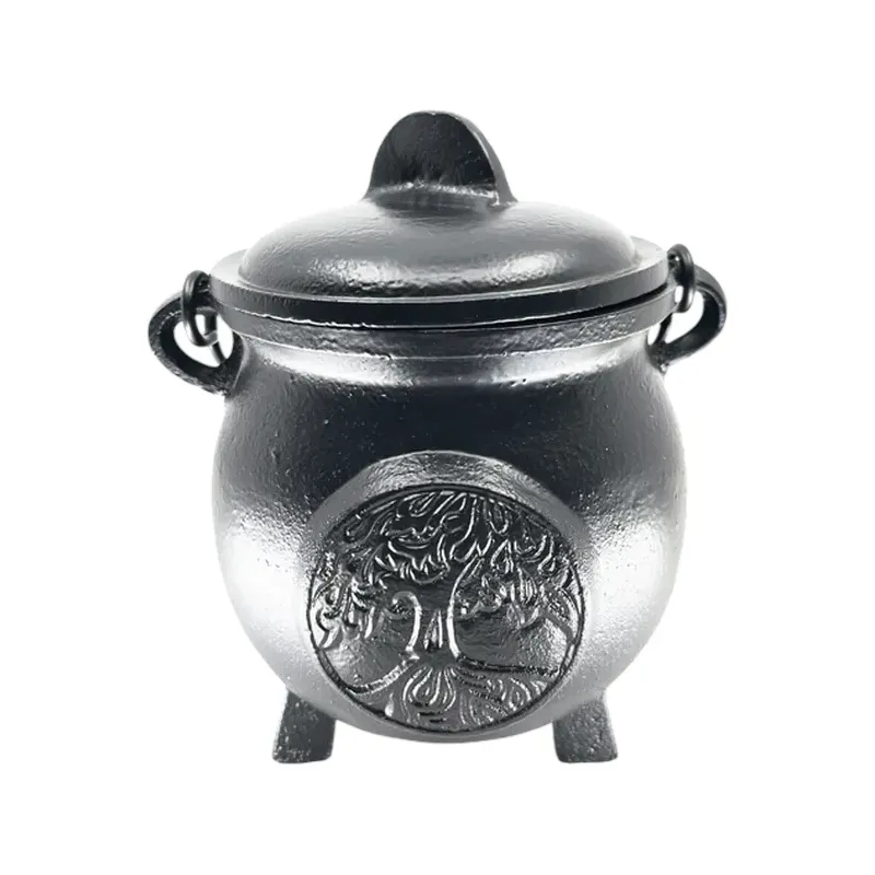 BRASERO METALICO TAPA NEGRO CON ARBOL 19 CM.