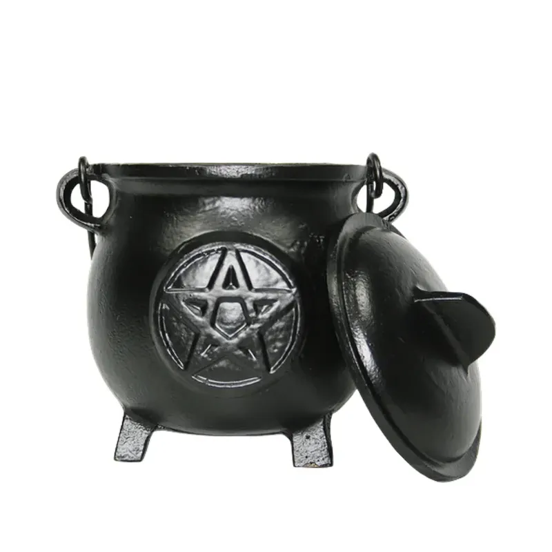 BRASERO METALICOTAPA NEGRO PEN PENTAGRAMA 19 CM.