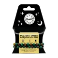 PULSERA DOBLE MALAQUITA OJO TIGRE BOLA 8 MM.
