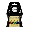 PULSERA DOBLE ONIX NEGRO CHAKRAS BOLA 8 MM.