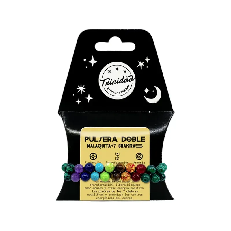 PULSERADOBLE MALAQUITA CHAKRAS BOLA 8 MM.