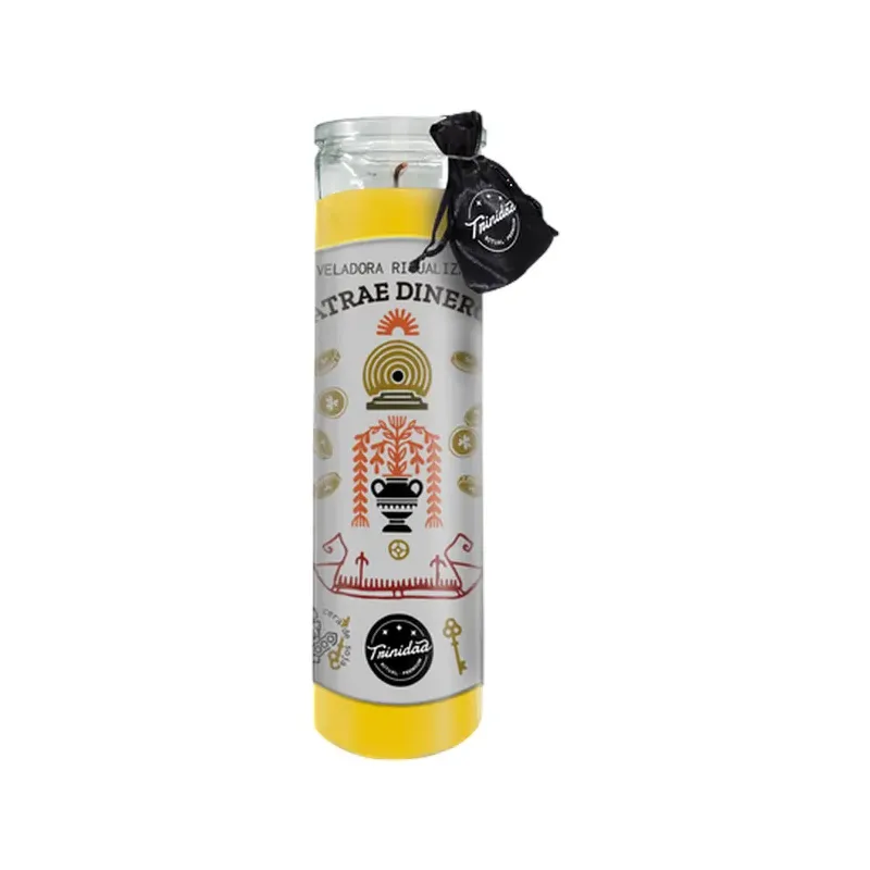 VELADORA SOJA ATRAE DINERO VASO VIDRIO