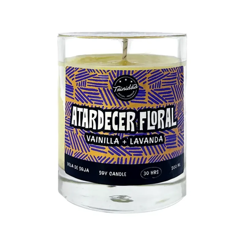 VELA VASO ATARDECER FLORAL 200ML