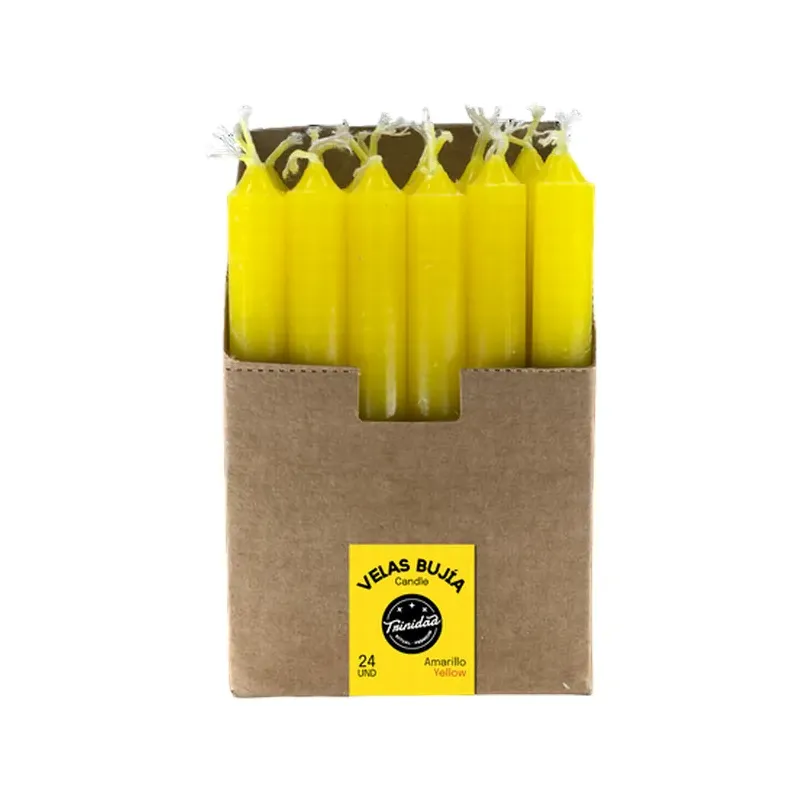 BUJIA MINI AMARILLO 1,2 CM  X 11 CM Caja 24 unidades. SOLO SE VENDE POR CAJA