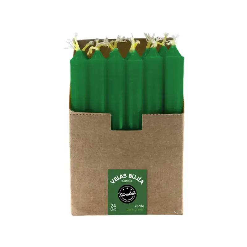 BUJIA MINI VERDE OSCUR 1,2 CM  X 11 CM
Caja 24 unidades. SOLO SE VENDE POR CAJA