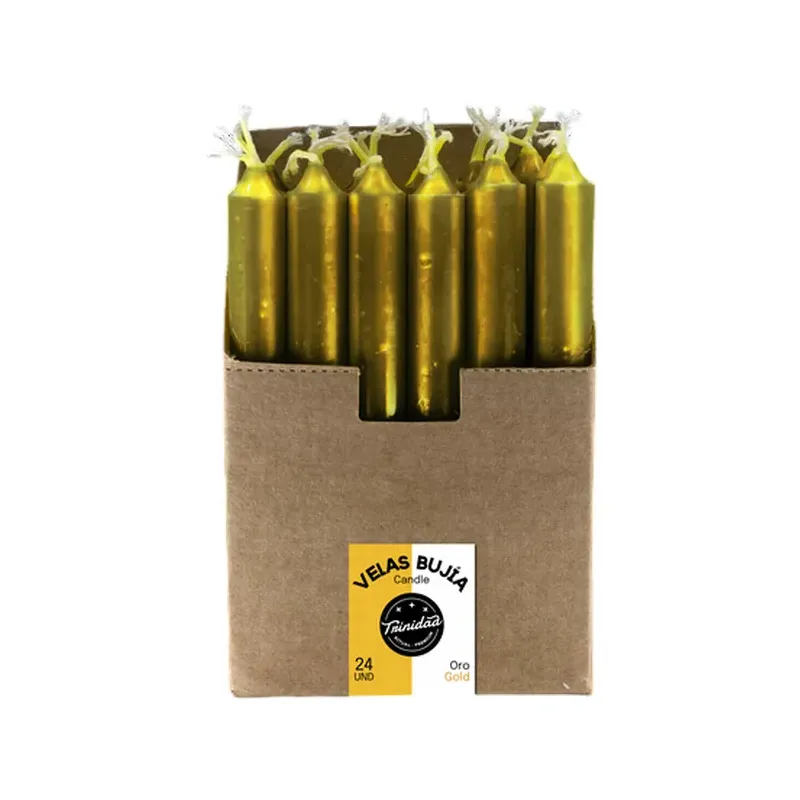 BUJIA MINI DORADO ORO 1,2 CM  X 11 Caja 24 unidades. SOLO SE VENDE POR CAJA