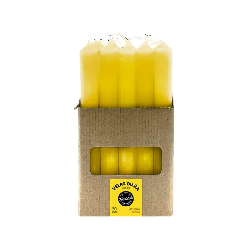 BUJIA AMARILLO 2 X 19 CM. Caja 20 unidades. SOLO SE VENDE POR CAJA