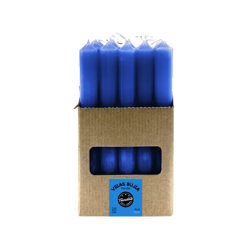 VELAS BUJIA AZUL OSCURO 2 X 19 CM Caja 20 unidades. SOLO SE VENDE POR CAJA