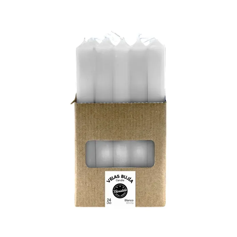 VELAS BUJIA BLANCO 2 X 19 CM. Caja 20 unidades. SOLO SE VENDE POR CAJA