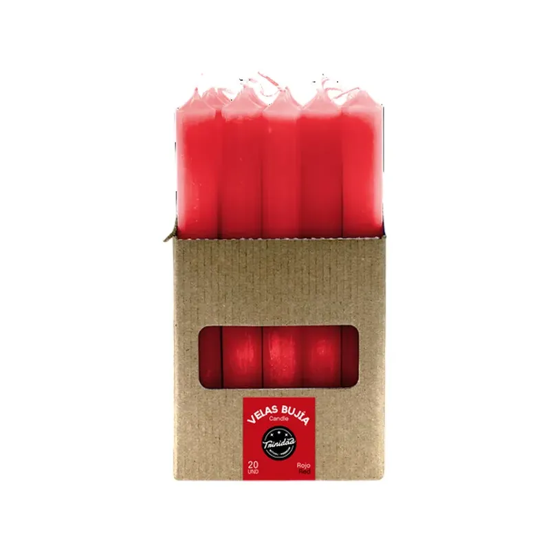 VELAS BUJIA ROJO 2 X 19 CM. Caja 20 unidades. SOLO SE VENDE POR CAJA
