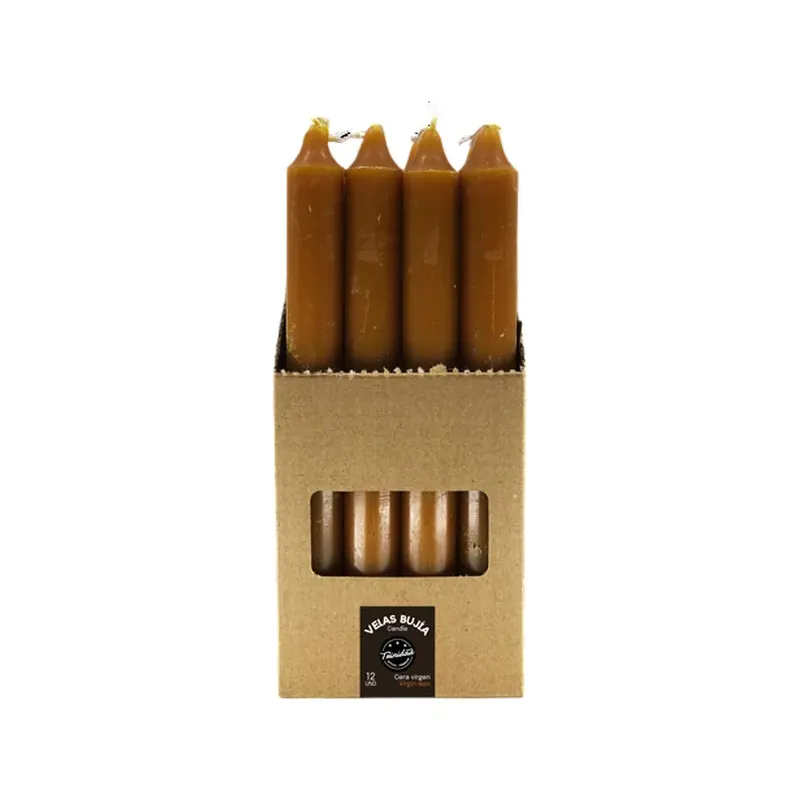 VELAS BUJIA CERA VIRGEN 2,1  X 19 C Caja 10 unidades. SOLO SE VENDE POR CAJA