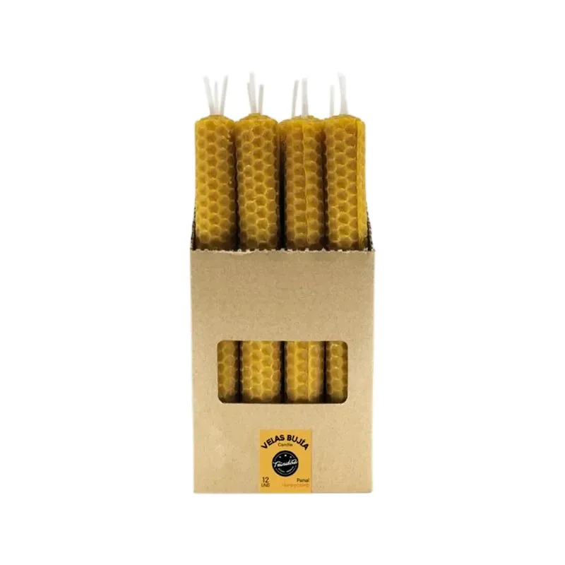 VELAS BUJIA PANAL 2  X 19 CM. Caja 12 unidades. SOLO SE VENDE POR CAJA
