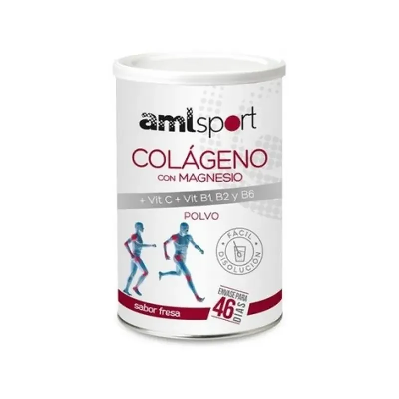 COLAGENO CON MAGNESIO + VIT.C + VIT SPORT (SABOR FRESA,350GRS.,VITAMINAS B1, B2 y B6)