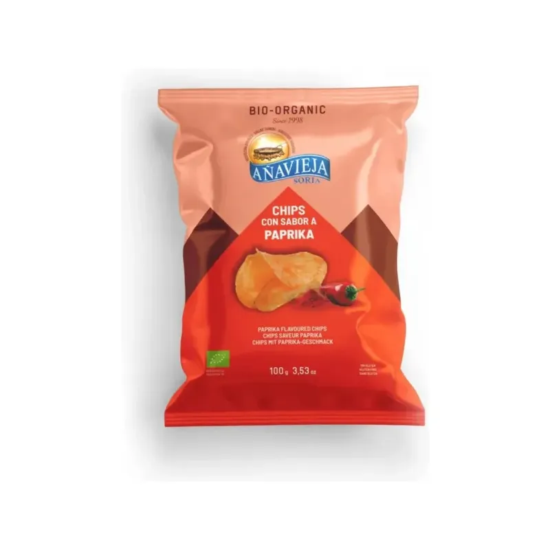 PATATAS FRITAS  AL PAPRIKA PATATAS FRITAS EN ACEITE DE GIRASOL
PAPRIKA. Ecológcio, Sin gluten