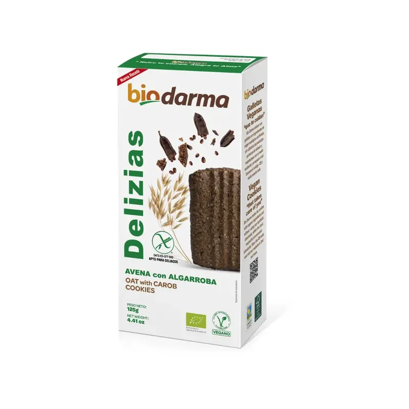 DELIZIAS AVENA-ALGARROBA 125G · SIN GLUTEN