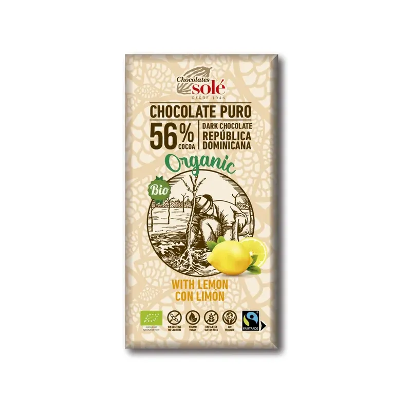 CHOCOLATE NEGRO LIMON ECO VEGANO 100G