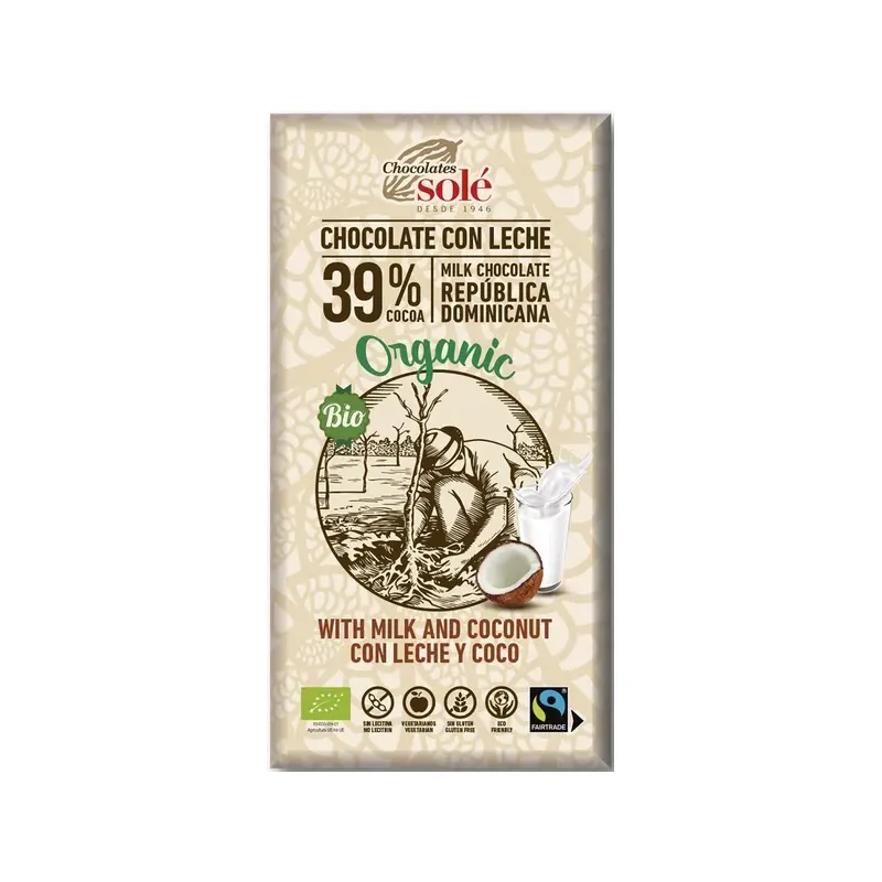 CHOCOLATE LECHE COCO ECO FT 100G