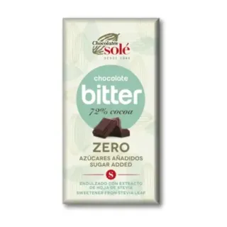 CHOCOLATE BITTER 72% STEVIA 100G -