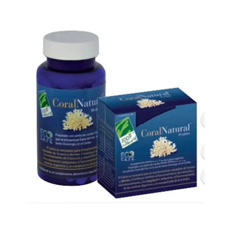 CORALNATURAL® 90. Bote con 90 cápsulas 1g de calcio de coral