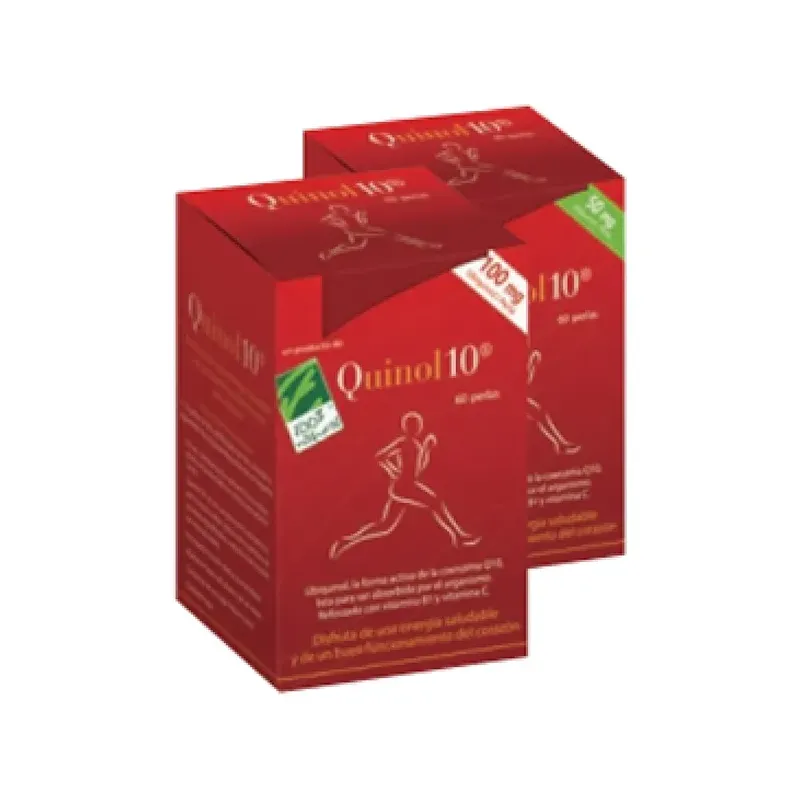 QUINOL10®-100MG. 60 PERLAS Caja con 60 perlas de 100mg de Ubiquinol (en blister)