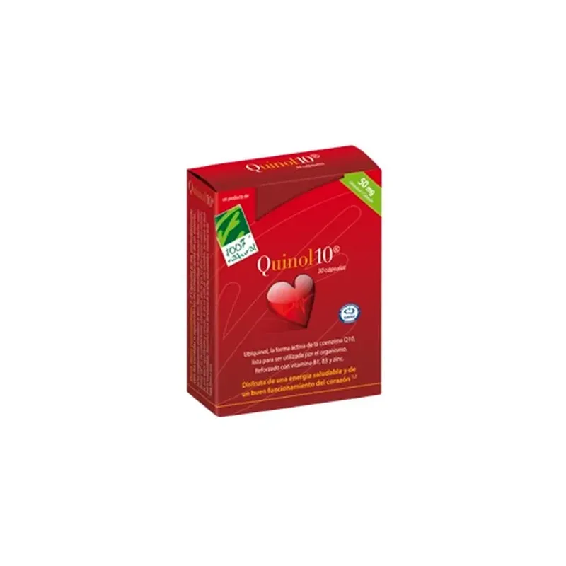 QUINOL10®-50MG. 30 CAP. Caja con 30 cápsulas de 50mg de Ubiquinol (en blister)