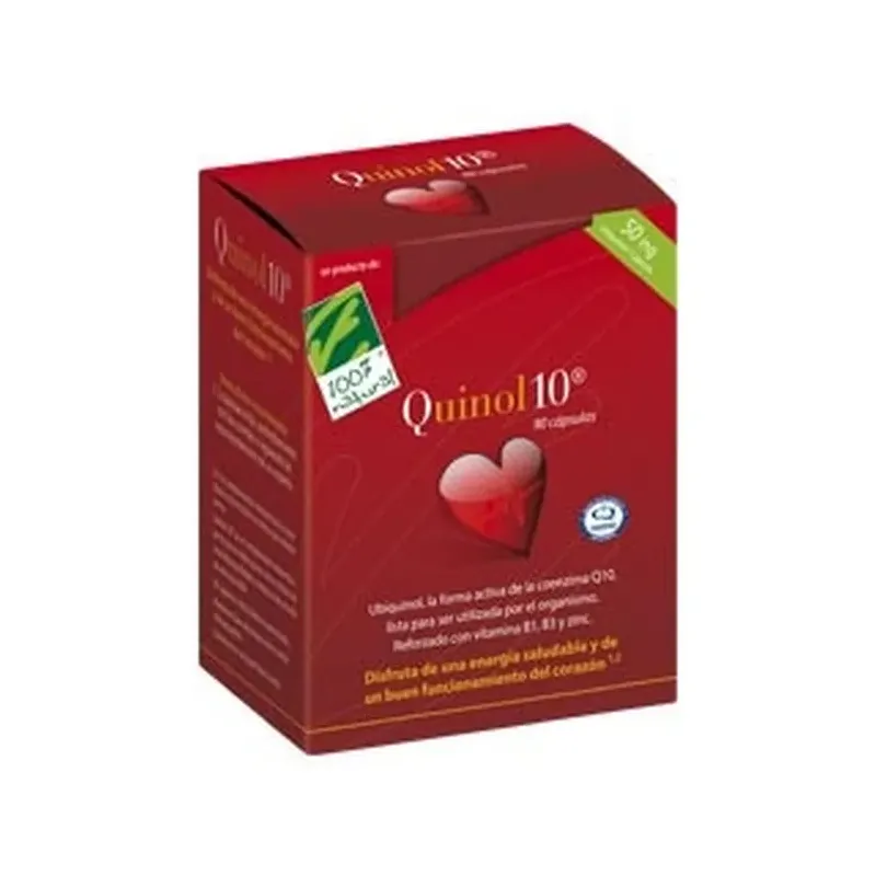 QUINOL10®-50MG. 90 CAP. Caja con 90 cápsulas de 50mg de Ubiquinol (en blister)