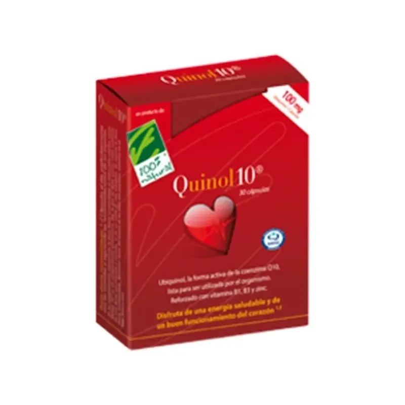 QUINOL10®-100MG. 30 PERLAS Caja con 30 perlas de 100mg de Ubiquinol (en blister)