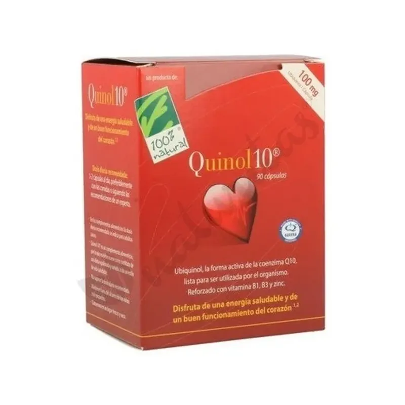 QUINOL10®-100MG. 90 PERLAS. Caja con 90 perlas de 100mg de Ubiquinol (en blister)