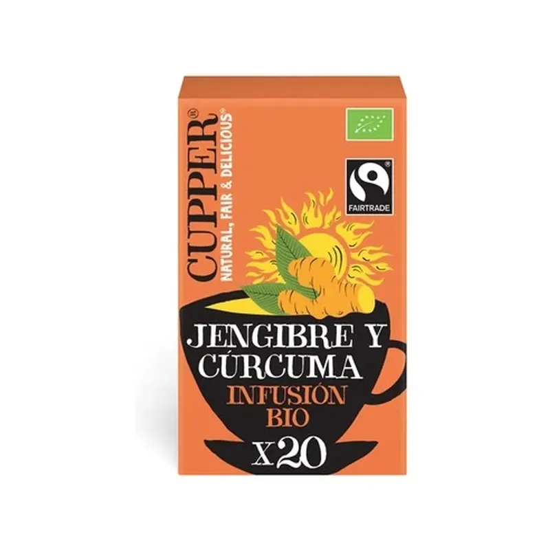 INFUSIÓN DE JENGIBRE Y CÚRCUMA BIO, 20BOLSAS